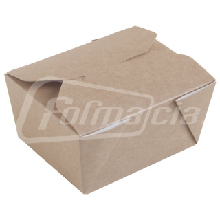 FOLD900 Fold box paper container 900 ml, 150х115х52 mm, kraft/white