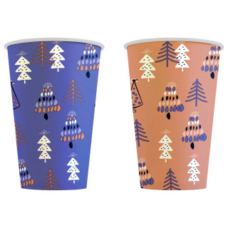 HB73-260-101646 Disposable vending paper cup "Christmas Tree" 8oz (230ml)