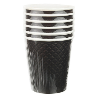 EM80-280-6-0478 Embossed double-wall paper cup "Waffle Black" 8oz(250ml)