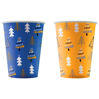 HB90-430-101644 Disposable paper cup "Christmas Tree" 12 oz (300 ml)