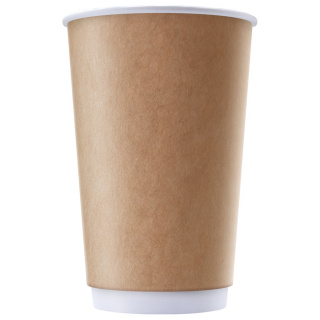 DW90-530-1182 Disposable double-wall paper cup Kraft 16 oz (400 ml)