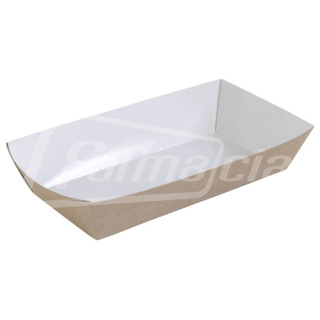 TRAY800 Fastfood paper tray 800 ml, 190х85х45 mm, kraft/white