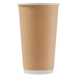 DW90-630-112662 Disposable double-wall paper cup kraft 18 oz (500&nbsp;ml)