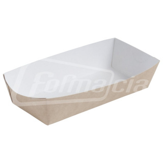 HOTDOG-ECO Hotdog paper tray GoGreen, 165х70х40 mm, kraft/white